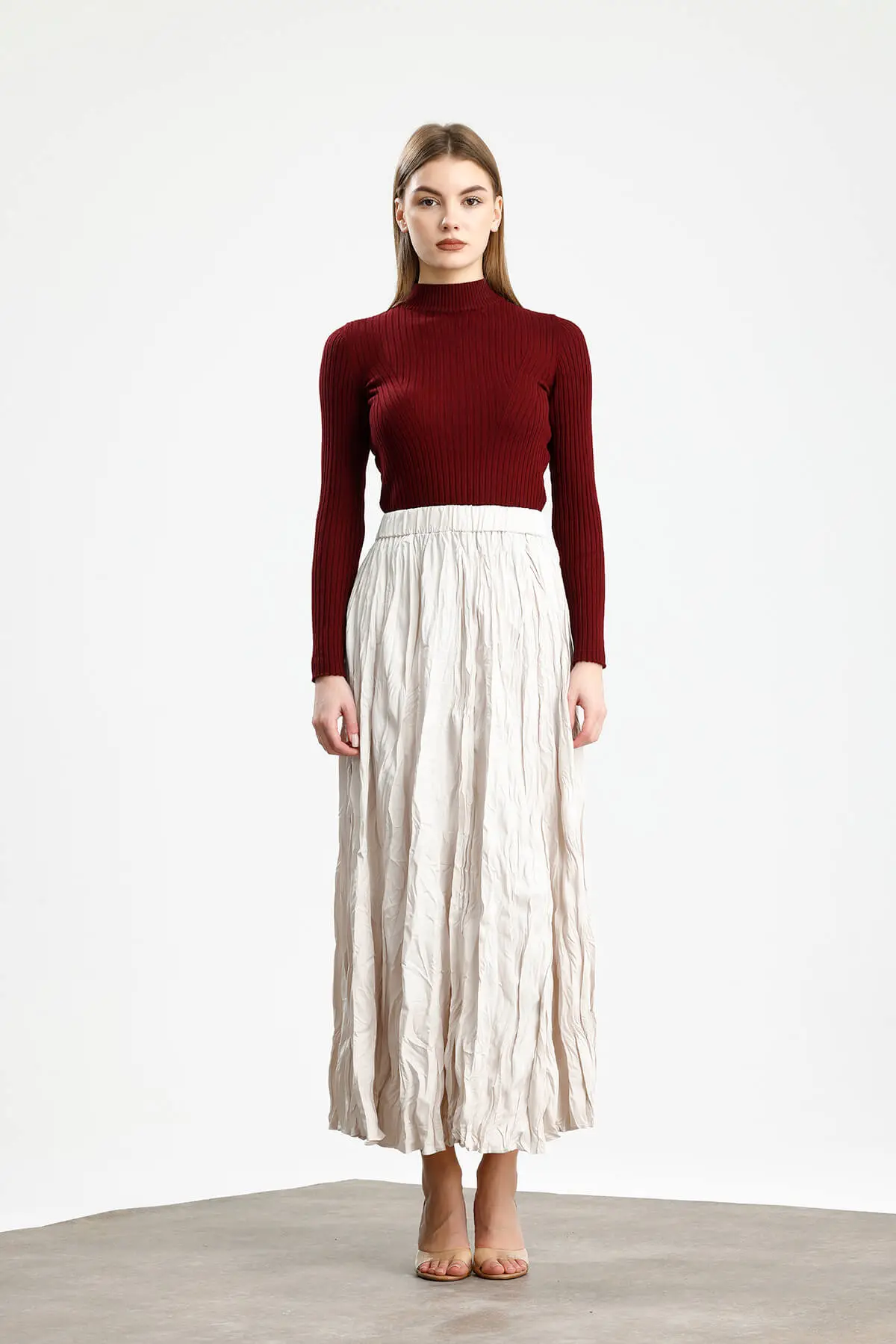 CRUSH SATEN ETEK KREM - 1