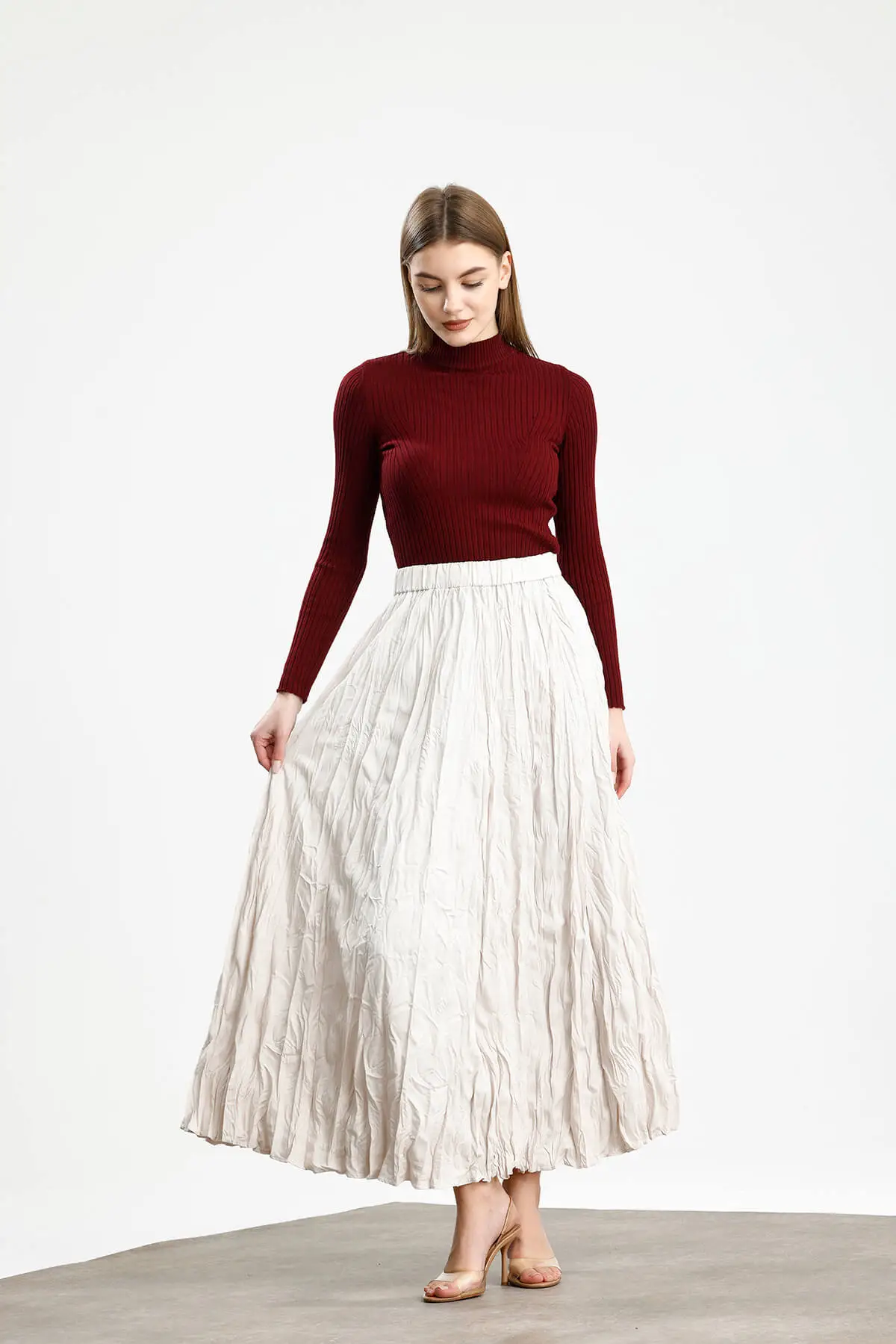 CRUSH SATEN ETEK KREM - 2