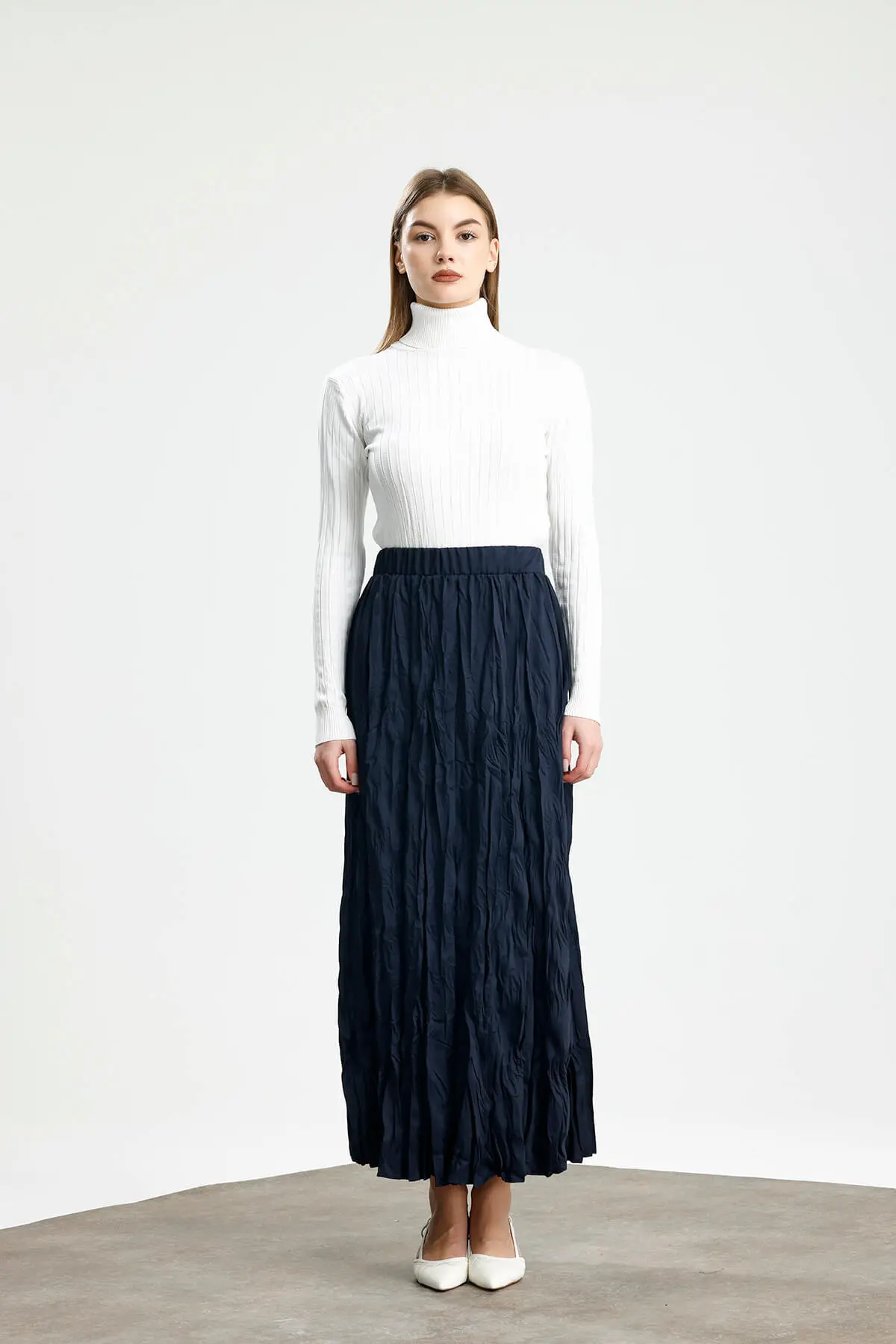 CRUSH SATEN ETEK LACİVERT - 1