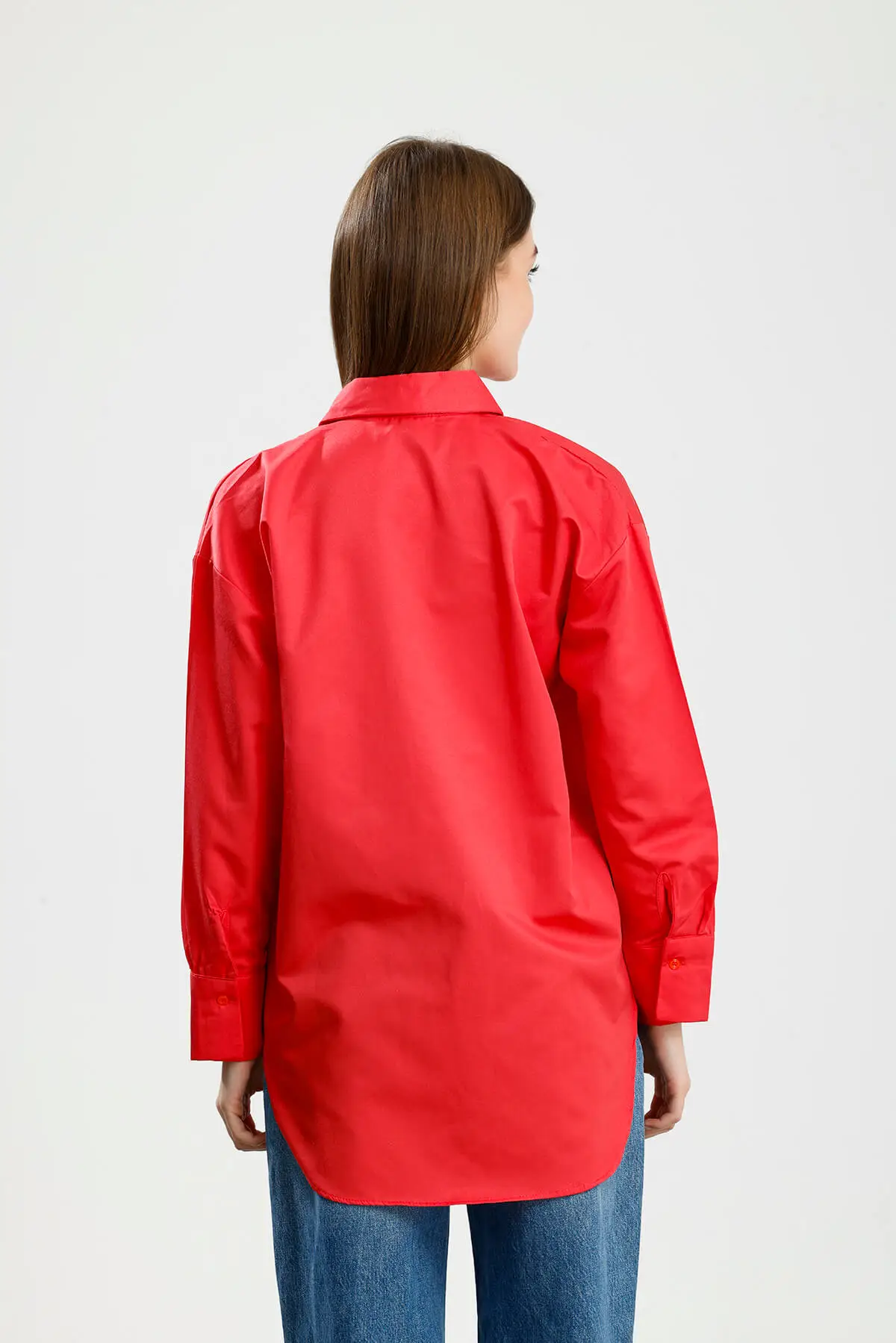 OVERSIZE SATEN GÖMLEK NAR ÇİÇEĞİ - 3