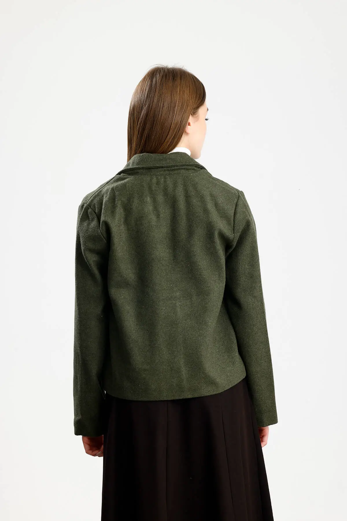 PAMUKLU KAŞE FIT CEKET HAKİ - 3