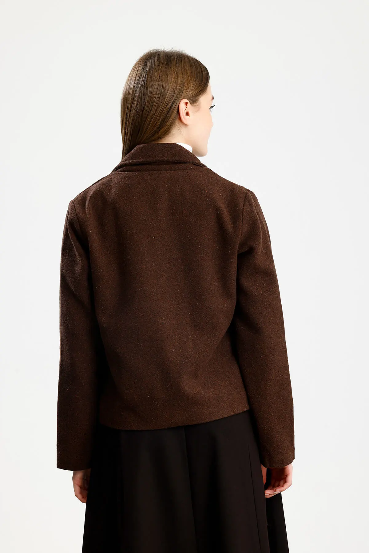 PAMUKLU KAŞE FIT CEKET KAHVE - 3