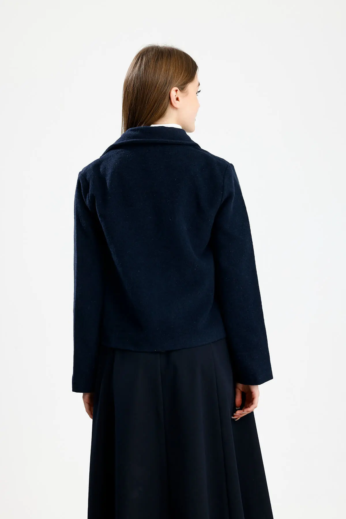 PAMUKLU KAŞE FIT CEKET LACİVERT - 3