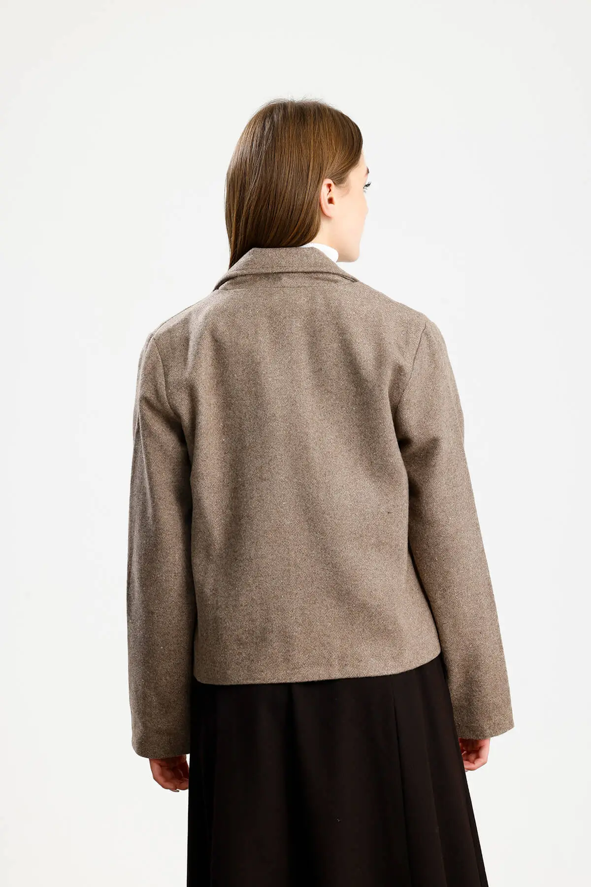 PAMUKLU KAŞE FIT CEKET VİZON - 3